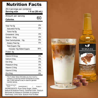 syruvia nutrition facts peanut butter syrup