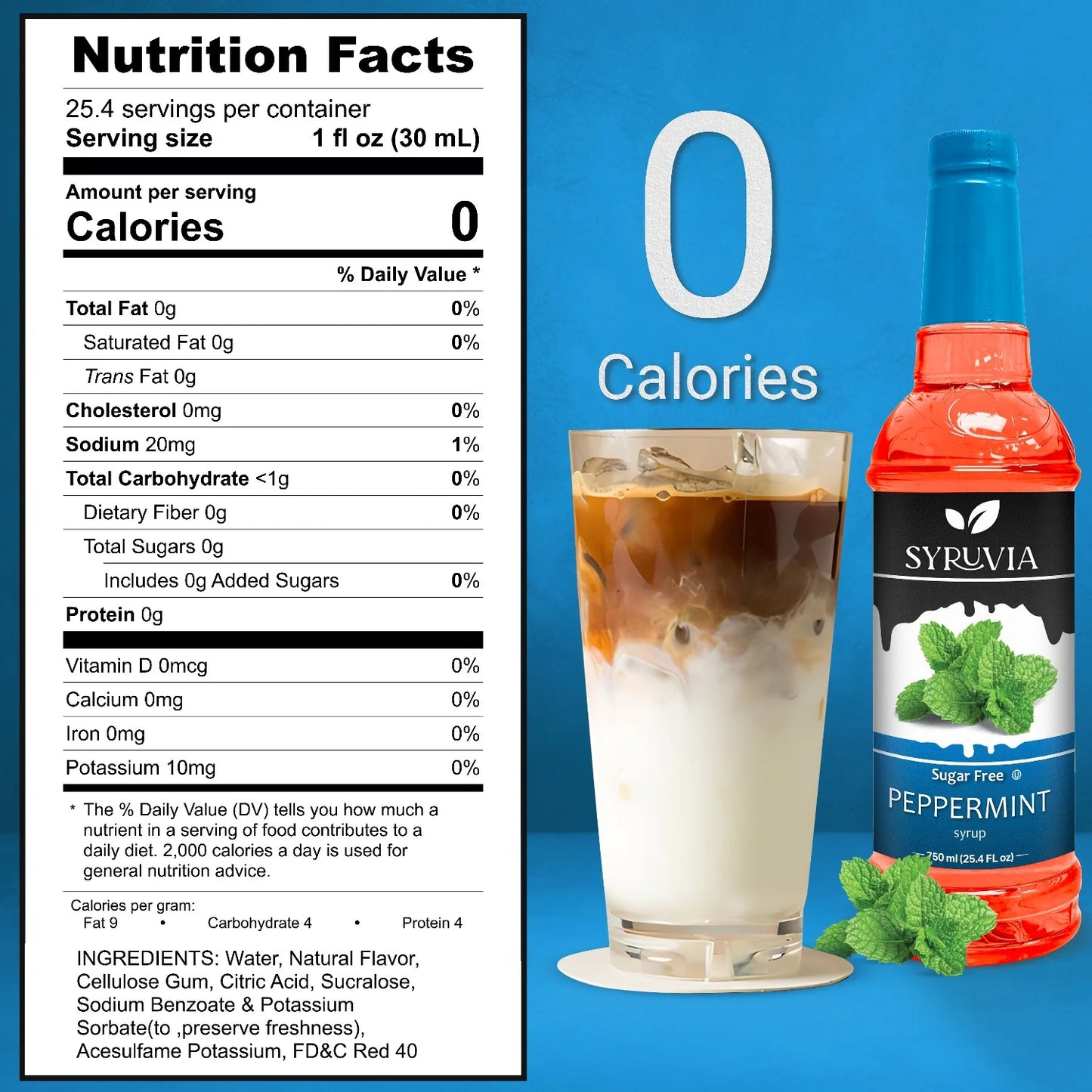 syruvia nutrition facts peppermint syrup sugar free