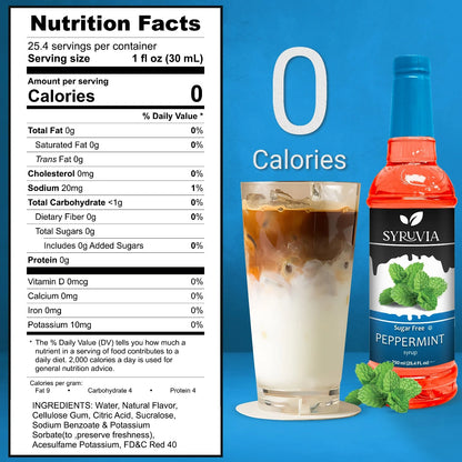 syruvia nutrition facts peppermint syrup sugar free