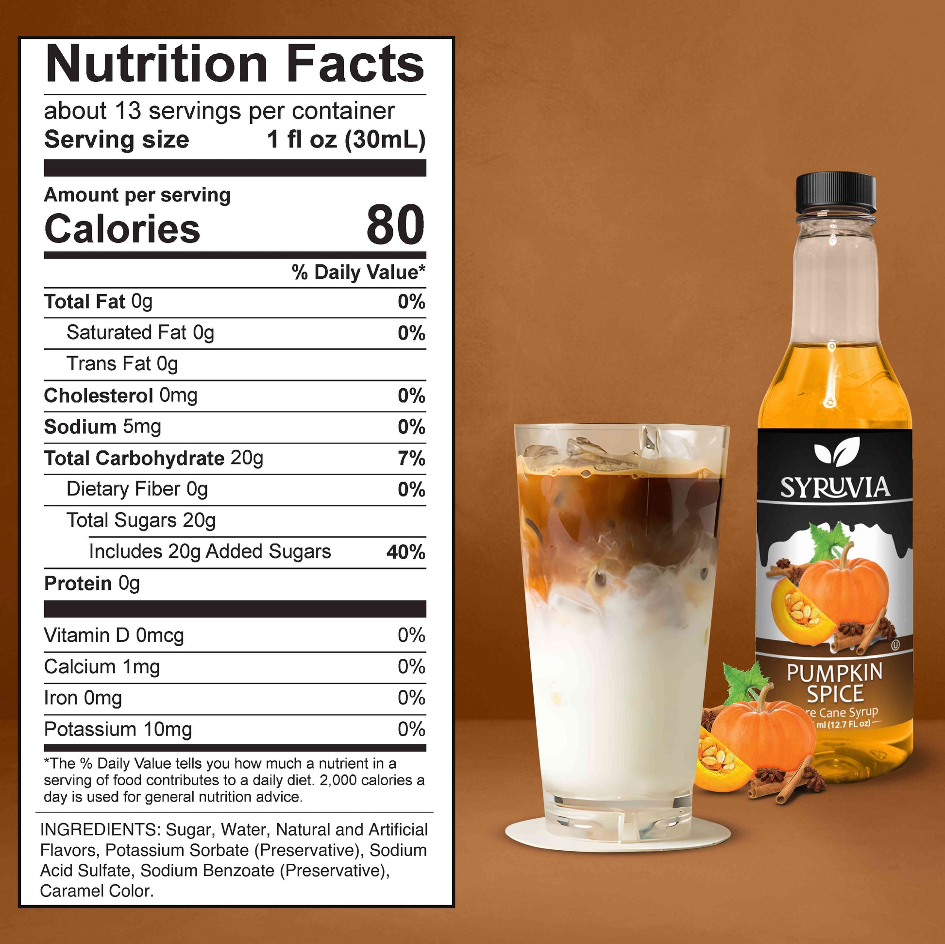 syruvia nutrition facts pumpkin spice latte syrup