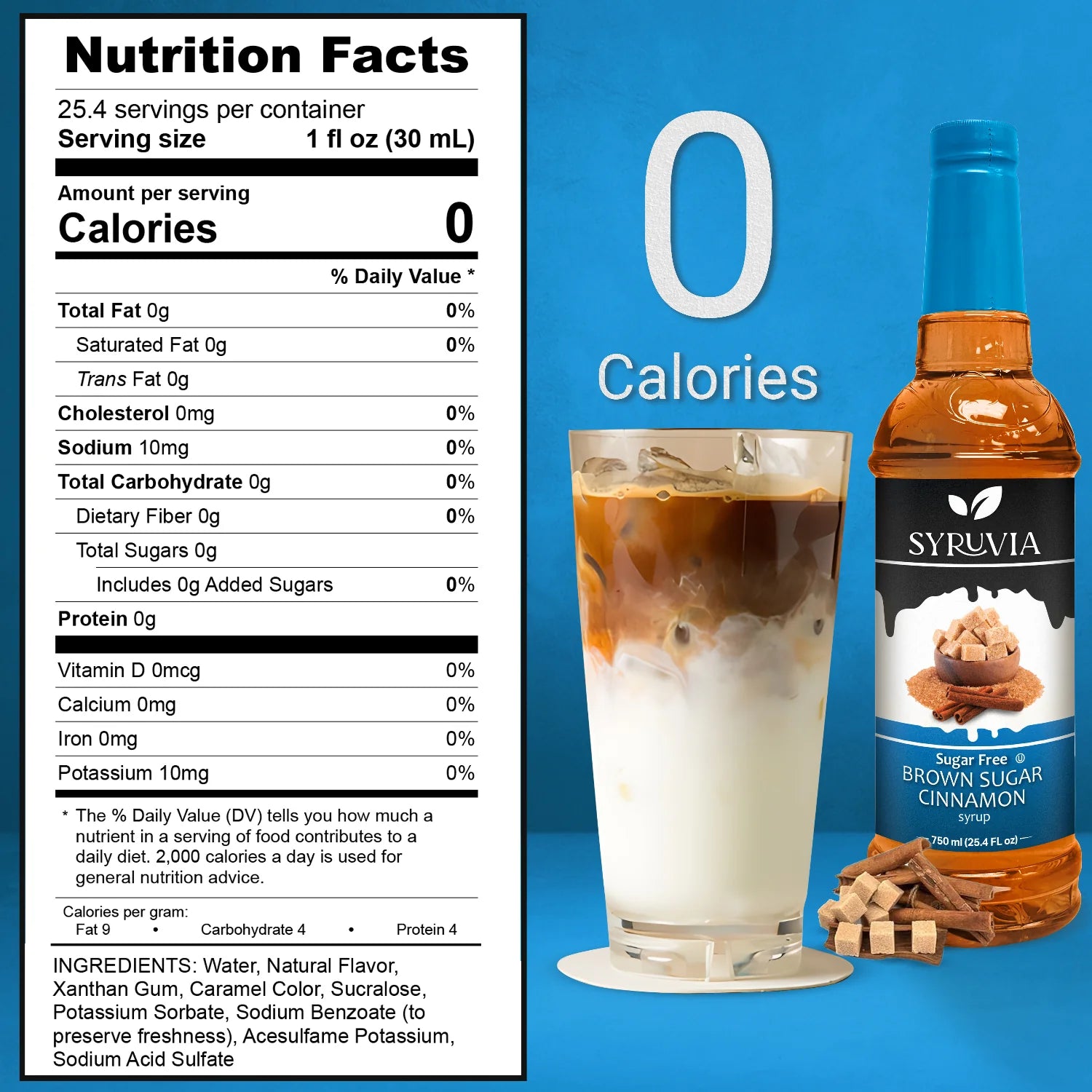 syruvia nutrition facts sugar free brown sugar coffee syrup
