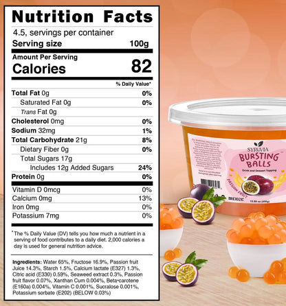 syruvia popping pearls passion fruit nutrition facts