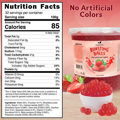 7 LB Strawberry Flavored Popping Boba