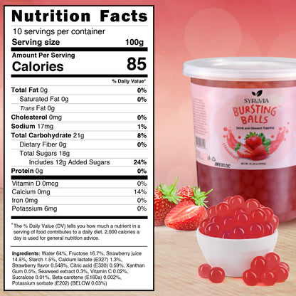 syruvia strawberry boba popping pearls nutrition facts