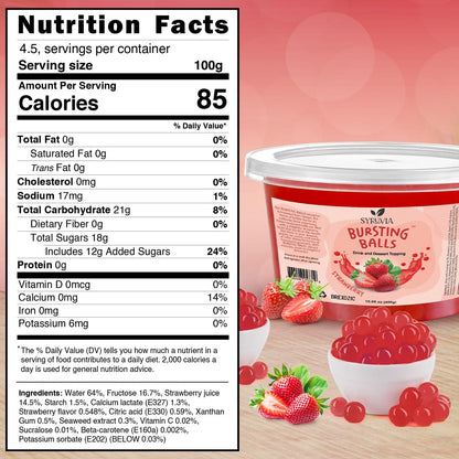 syruvia strawberry popping pearls nutrition facts