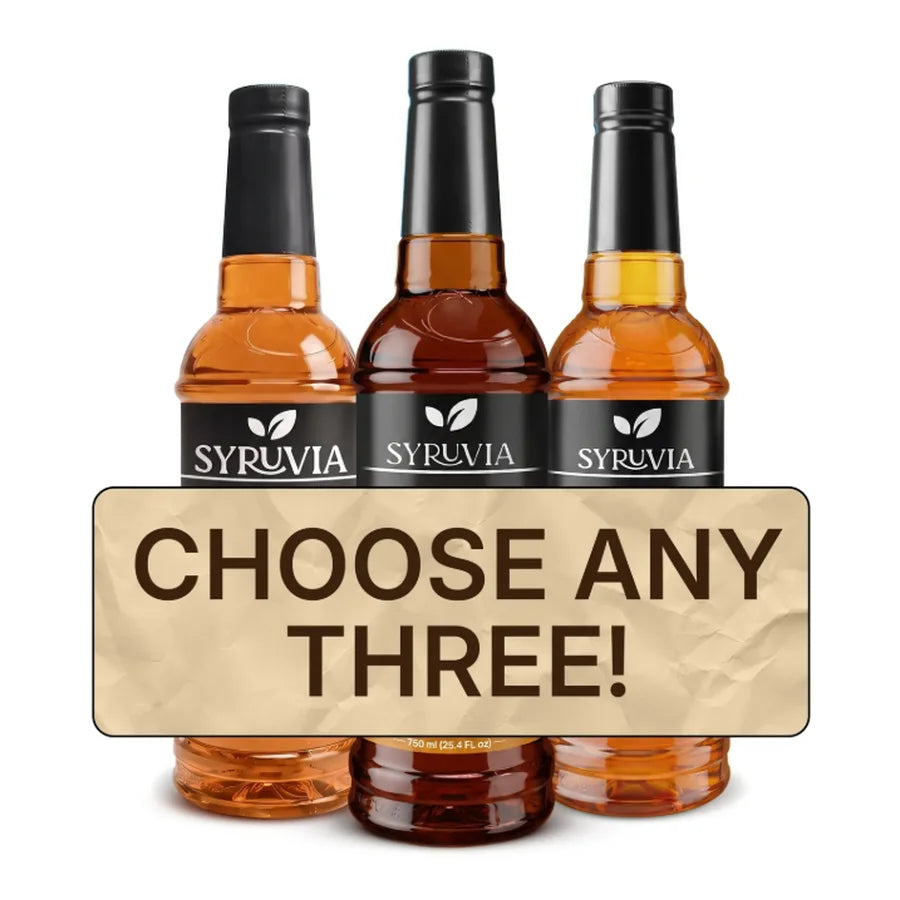 Regular 3-pack: three Syruvia bottles with black caps
